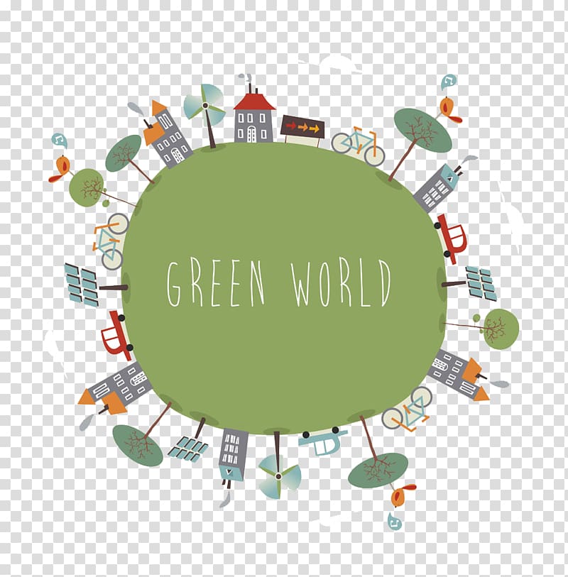 World Cartoon Illustration, Green Earth transparent background PNG clipart