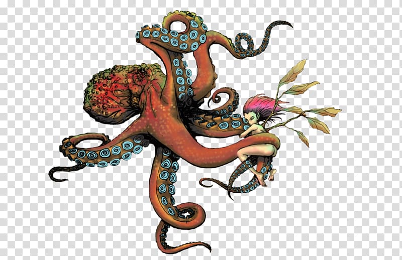 Octopus Old school (tattoo) Art Flash, octopus transparent background PNG clipart