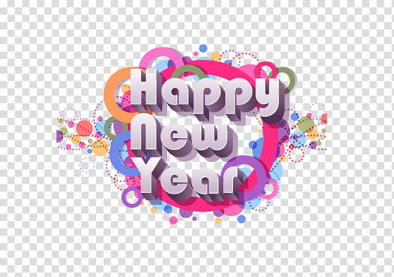 New Years Day Euclidean , English Happy New Year transparent background PNG clipart