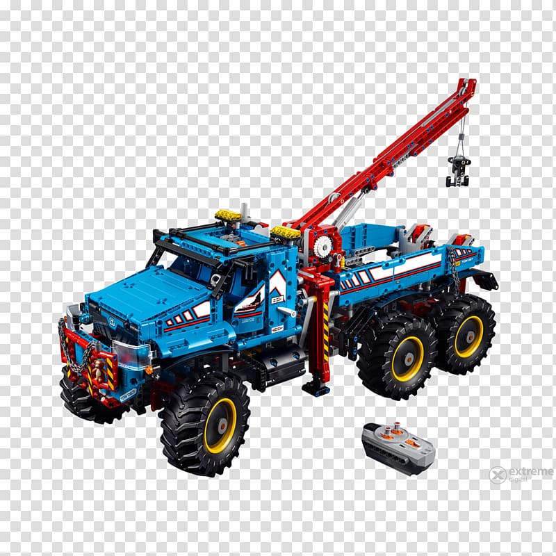 Lego Technic LEGO 42070 Technic 6x6 All Terrain Tow Truck Kiddiwinks LEGO Store (Forest Glade House), truck transparent background PNG clipart