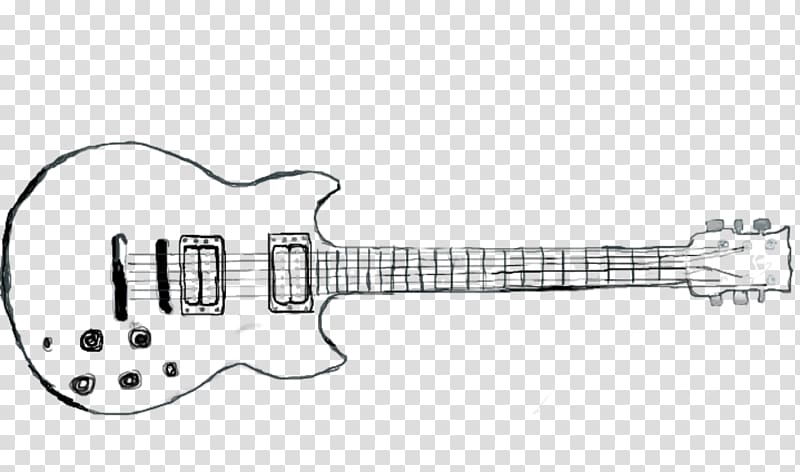 Electric guitar Musical Instruments Drawing Sketch, cartoon guitar transparent background PNG clipart