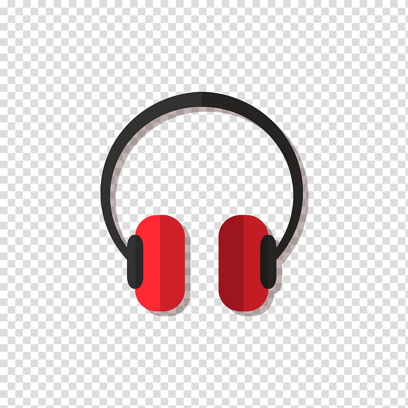 Headphones Computer file, Red and black headphones transparent background PNG clipart