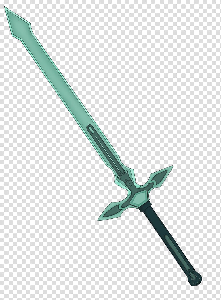 blue sword illustration, Kirito Asuna Sinon Sword Art Online, swords transparent background PNG clipart