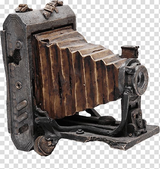 vintage gray and brown land camera, Very Old Antique Camera transparent background PNG clipart