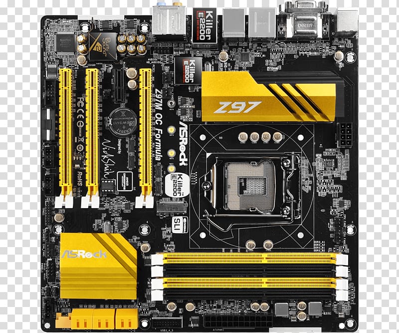 Motherboard ASRock Fatal1ty Z97M Killer Intel LGA 1150, intel transparent background PNG clipart