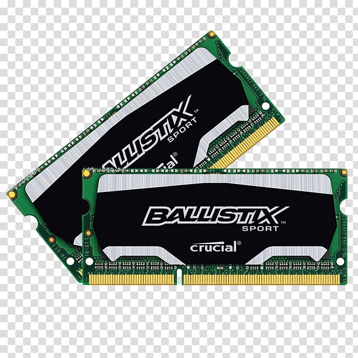 Laptop SO-DIMM Ballistix Sport, DIMM 240-pin DDR3 SDRAM, DDR3 SDRAM transparent background PNG clipart