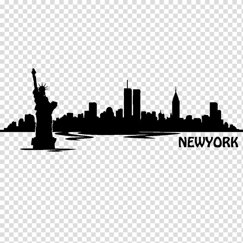 New York City Skyline Silhouette World Trade Center, Silhouette transparent background PNG clipart