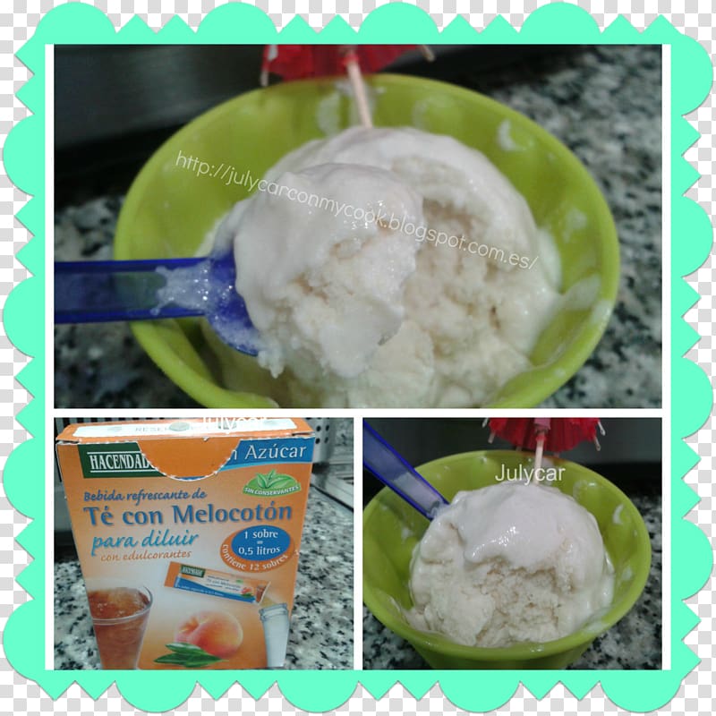 Gelato Frozen yogurt Whipped cream Crème fraîche, melocoton transparent background PNG clipart