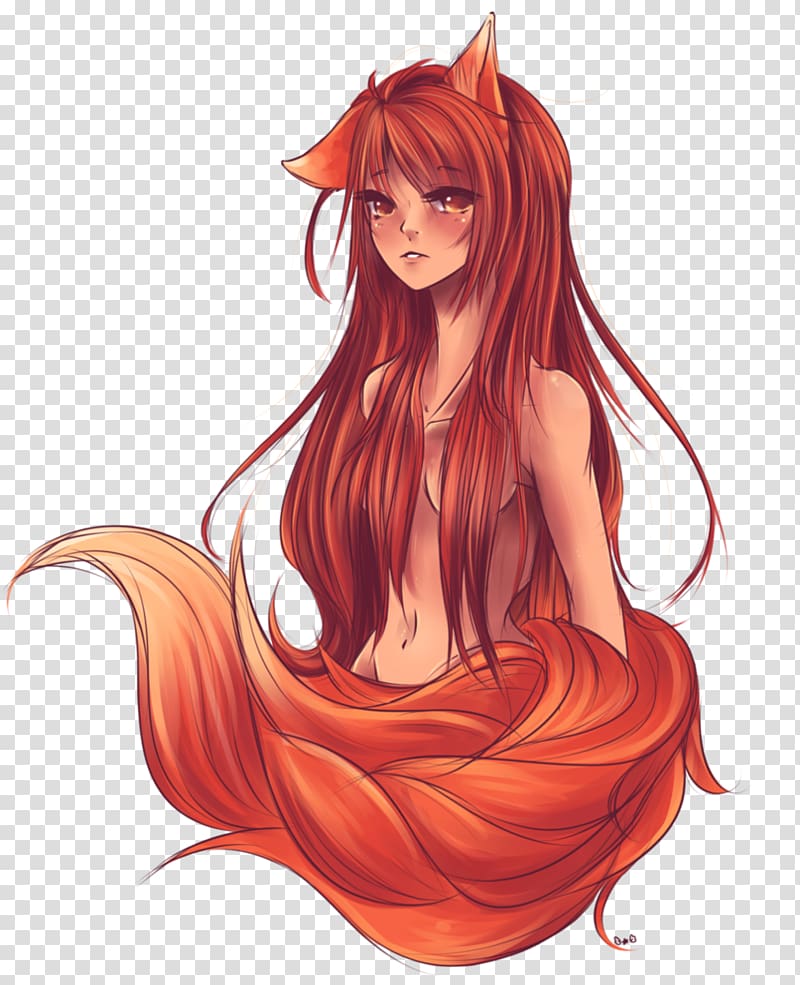 Gray wolf Spice and Wolf Red hair Female, GIRL SEXY transparent background PNG clipart