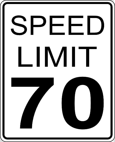 Speed limit Traffic sign , Number 70 transparent background PNG clipart