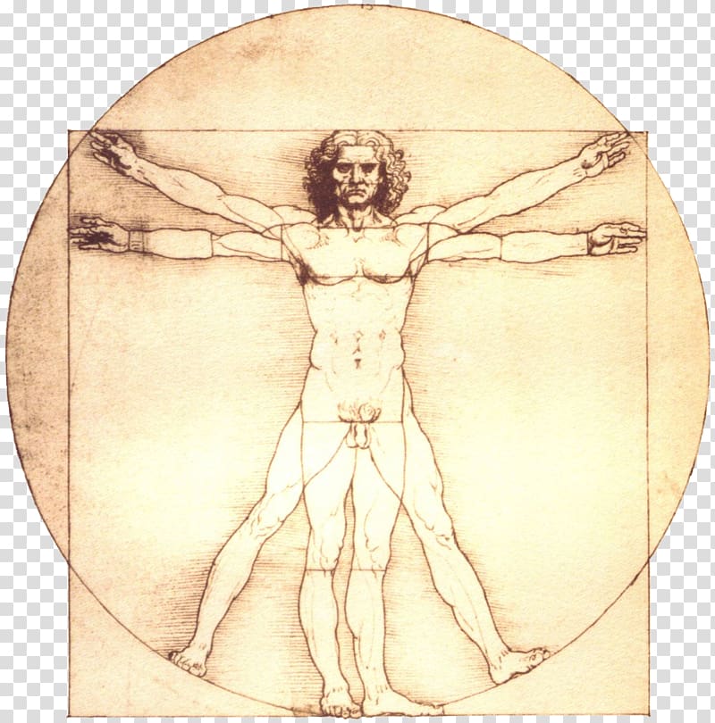 Vitruvian Man Renaissance Portrait of a Man in Red Chalk Painting Drawing, painting transparent background PNG clipart