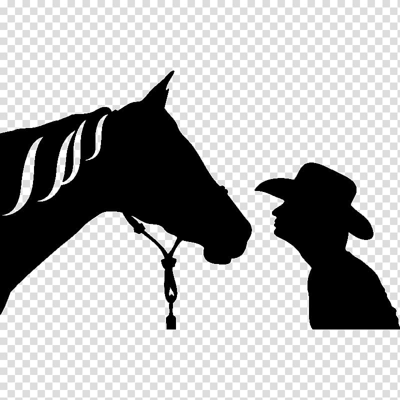 Silhouette Horse Cowboy hat, Silhouette transparent background PNG clipart