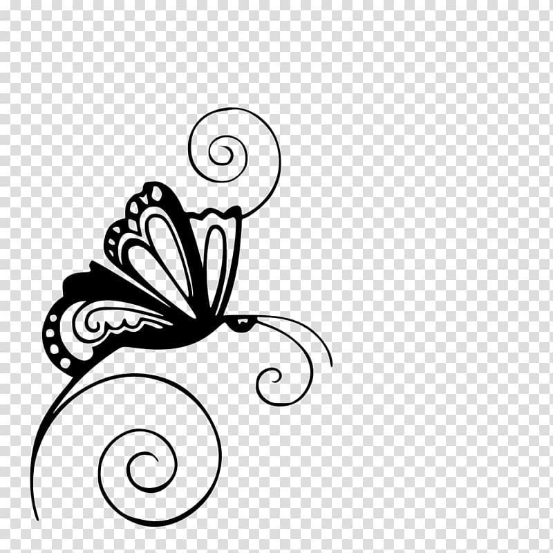 Butterfly Silhouette Stencil , fancy line transparent background PNG clipart