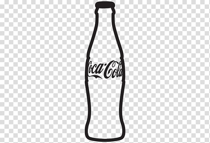 Fizzy Drinks Bottle Coca-Cola Carbonation, cola black and white transparent background PNG clipart