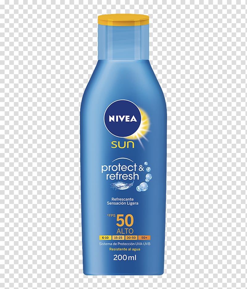 Sunscreen NIVEA Sun After Sun Moisture Soothing Lotion Factor de protección solar, sun protect transparent background PNG clipart