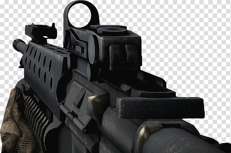 Battlefield: Bad Company 2 Weapon M16 rifle Advanced Combat Optical Gunsight Red dot sight, machine gun transparent background PNG clipart