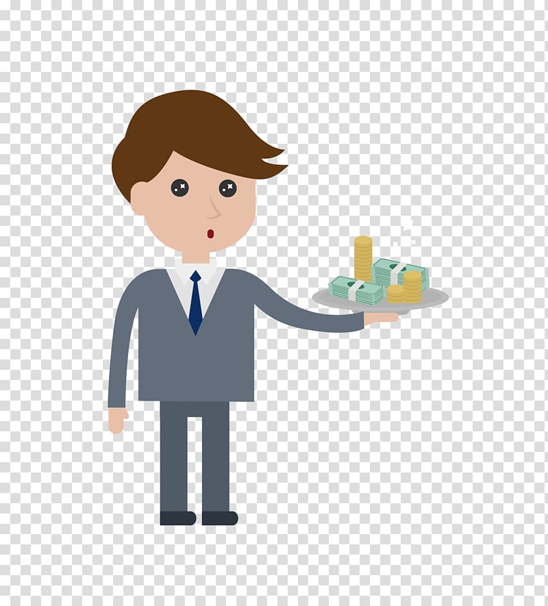 Euclidean , color cartoon man holding the dollar transparent background PNG clipart