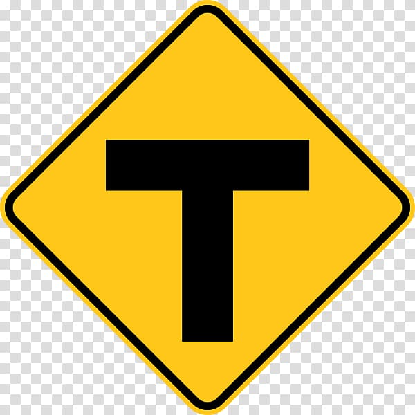Three-way junction Traffic sign Road Warning sign, road transparent background PNG clipart