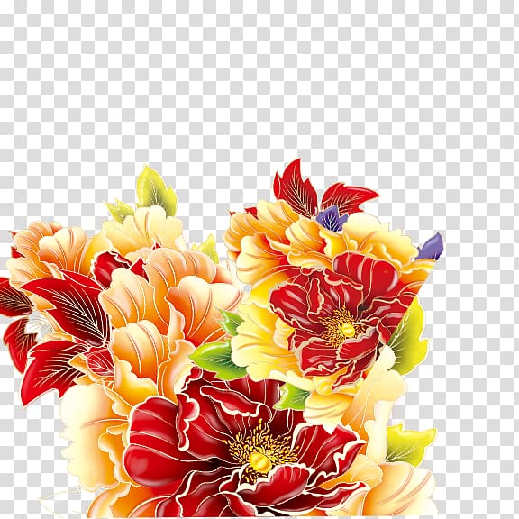 Floral design Chrysanthemum Transvaal daisy Dahlia Cut flowers, peony transparent background PNG clipart