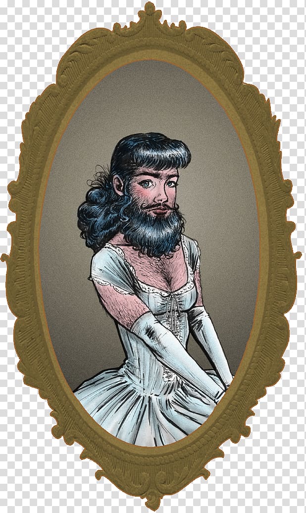 Bearded lady Facial hair Art Portrait, Beard transparent background PNG clipart