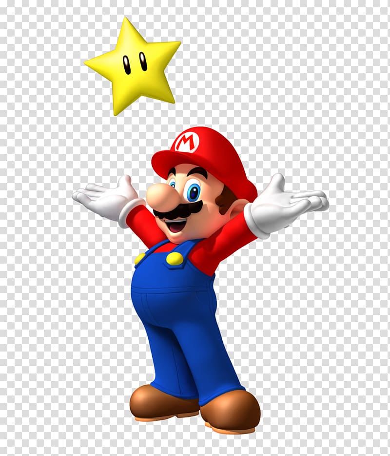 Super Mario with yellow star illustration, Super Mario Bros. New Super Mario Bros Mario & Luigi: Superstar Saga Mario Party 9, Mario Party HD transparent background PNG clipart