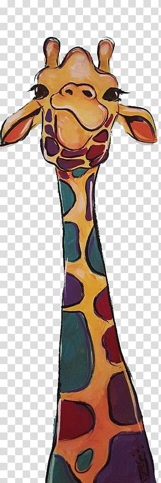 Northern giraffe Illustration, Hand painted giraffe transparent background PNG clipart