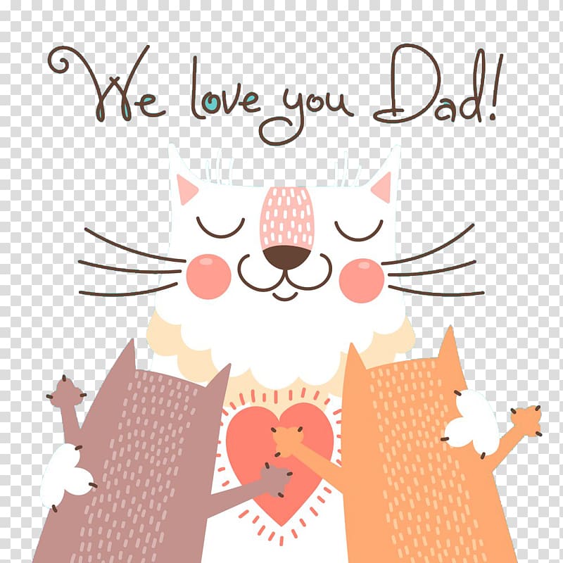 Mothers Day Love Father, Cute cat transparent background PNG clipart