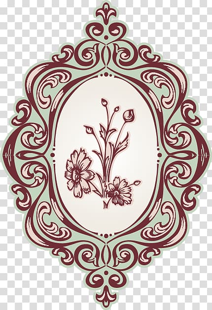 Ornament , Continental Iron frame hand-painted pattern transparent background PNG clipart
