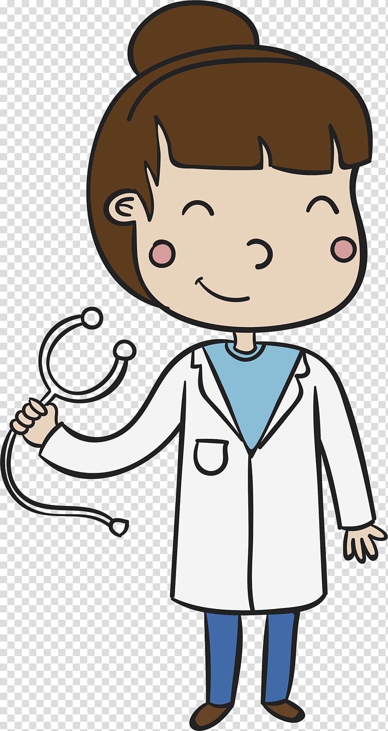 Physician , Cartoon smile female doctor transparent background PNG clipart