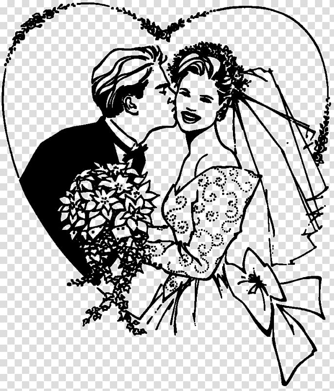 Drawing Newlywed Wedding , wedding transparent background PNG clipart