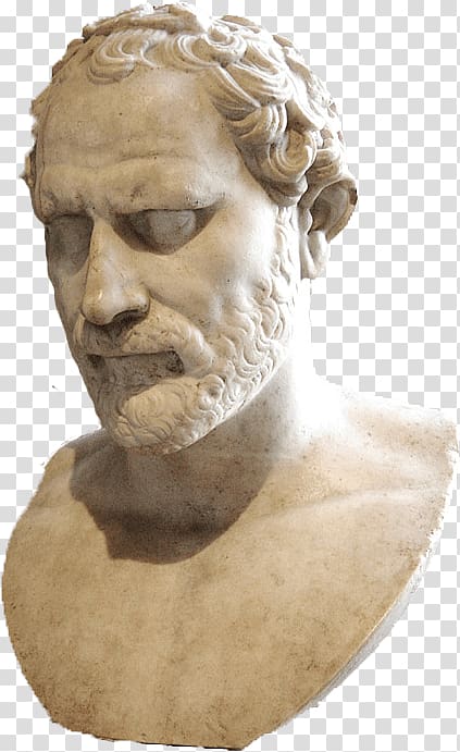 white concrete man head bust, Demosthenes Bust transparent background PNG clipart