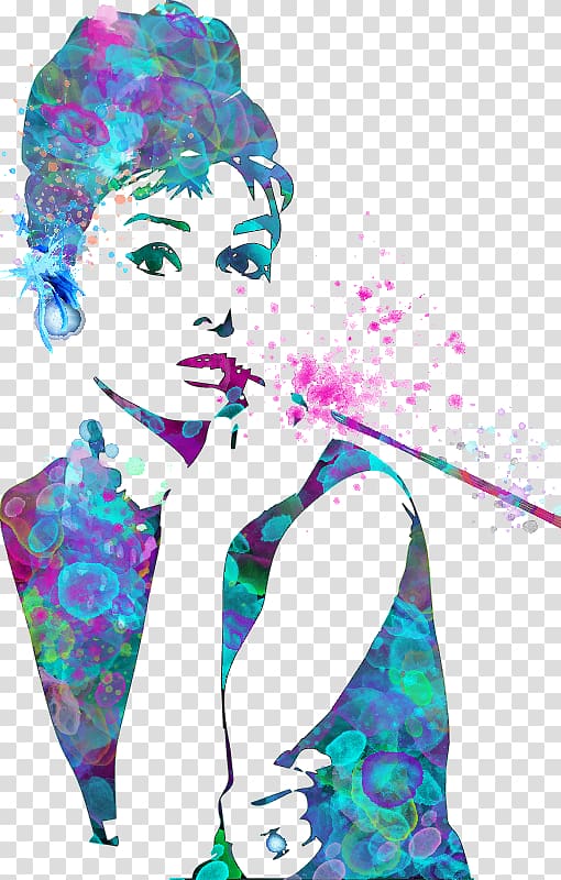 Audrey Hepburn Pop art Painting Canvas print, painting transparent background PNG clipart