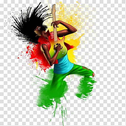 man playing electric guitar , Reggae One Love/People Get Ready Art Rasta, design transparent background PNG clipart