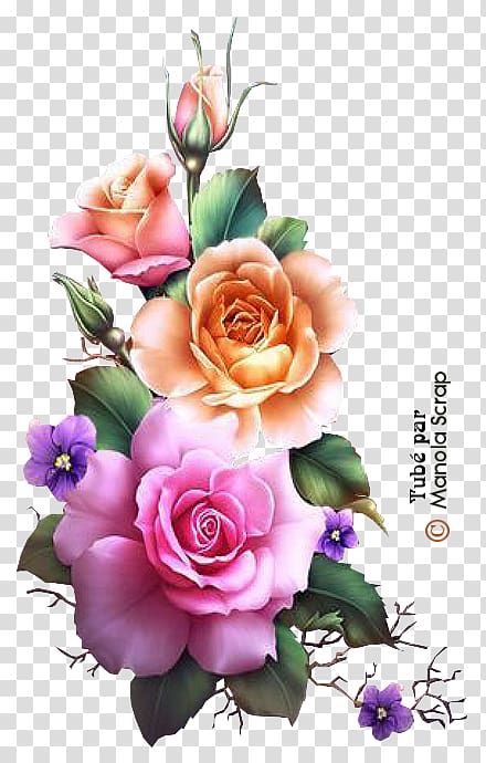 Flower Rose Painting Floral design, Decoupage Vintage transparent background PNG clipart