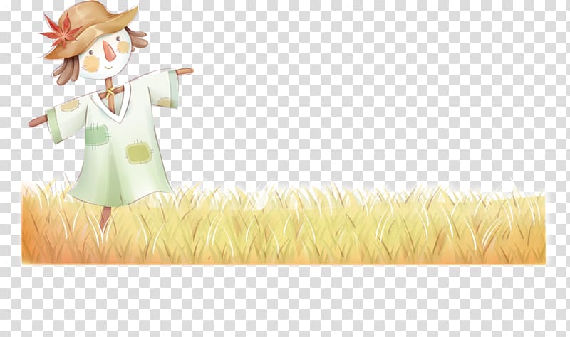 Scarecrow Cartoon Illustration, Cartoon scarecrow wheat field transparent background PNG clipart