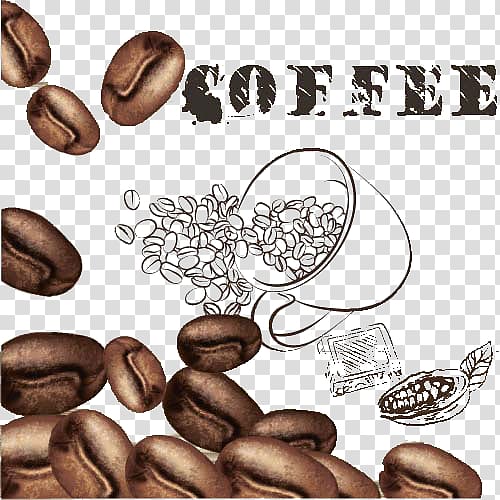 Arabic coffee Cafe Coffee bean, Coffee beans and cup transparent background PNG clipart