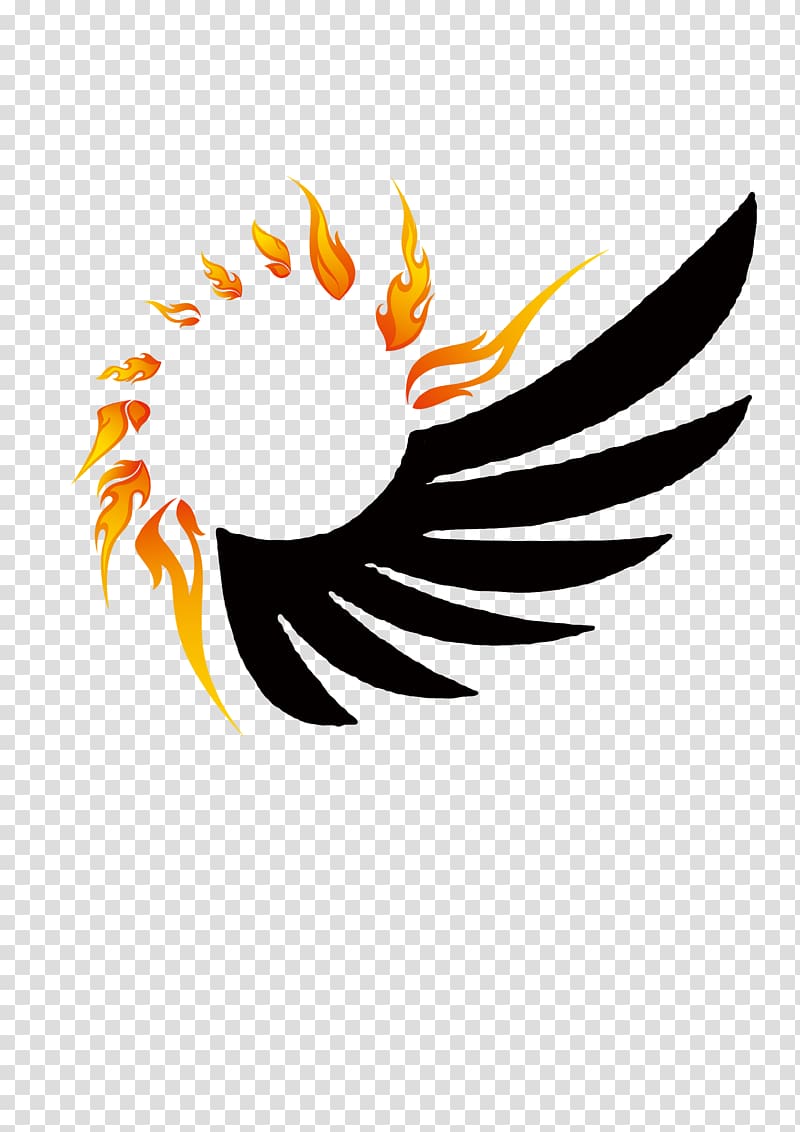 fire wings logo, abstract phoenix wings vector isolated on black Stock  Vector | Adobe Stock