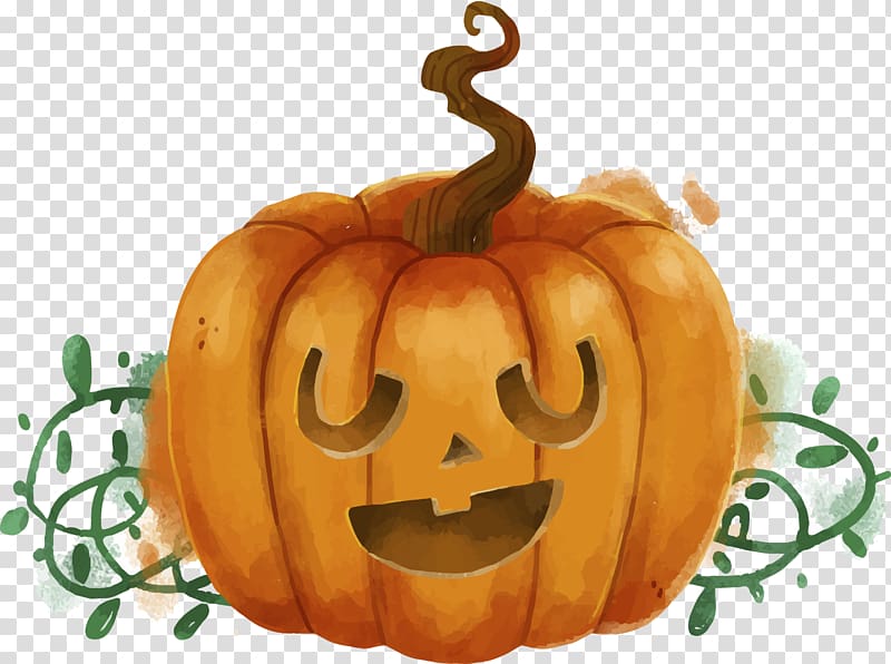 Jack-o\'-lantern Calabaza Winter squash Gourd Pumpkin, Funny Halloween pumpkin head cartoon transparent background PNG clipart