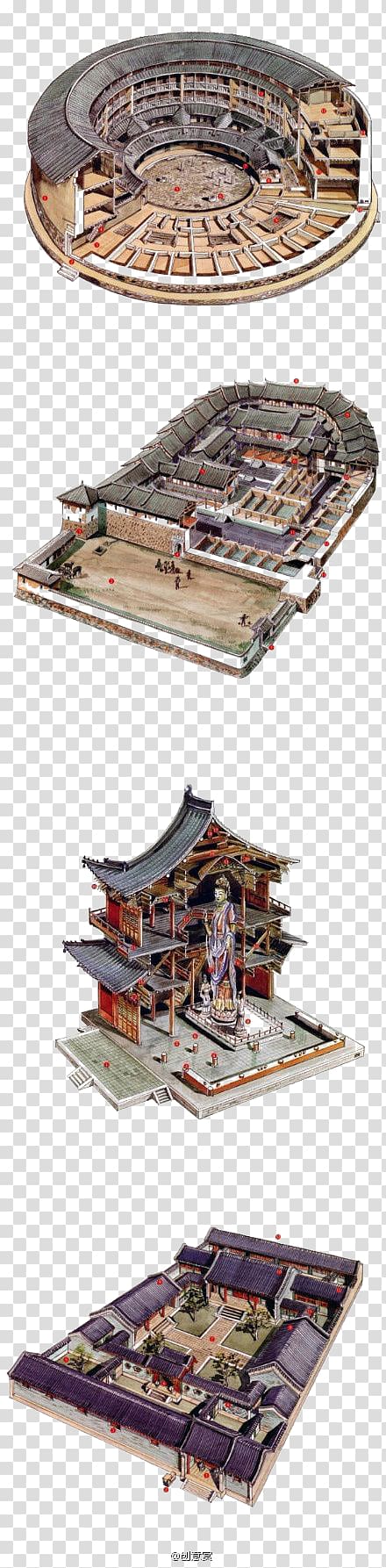 Chinese architecture Building Painting Drawing, Retro Building transparent background PNG clipart