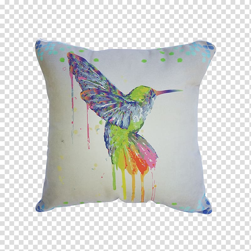 Hummingbird Watercolor painting Throw Pillows Cushion Barranca Chica, acuarela transparent background PNG clipart