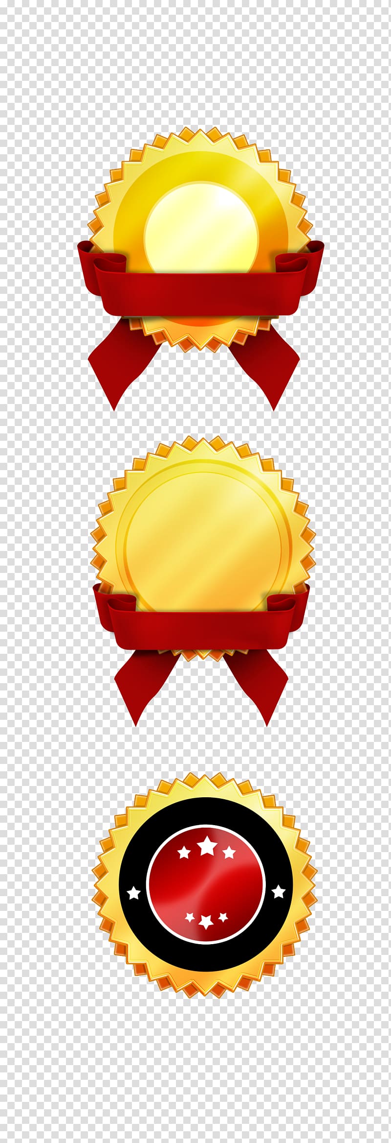 golden label with red ribbon transparent background PNG clipart