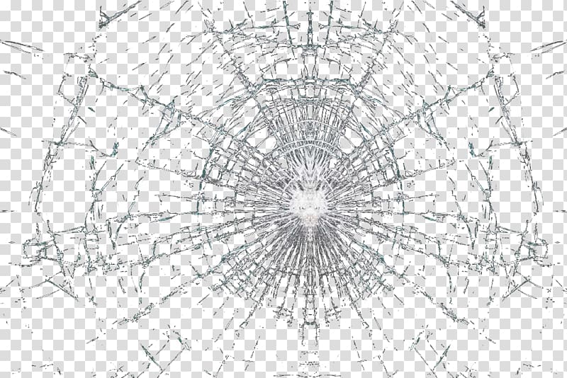 Drawing Structure Symmetry Black and white Pattern, Glass crack, broken glass illustration transparent background PNG clipart