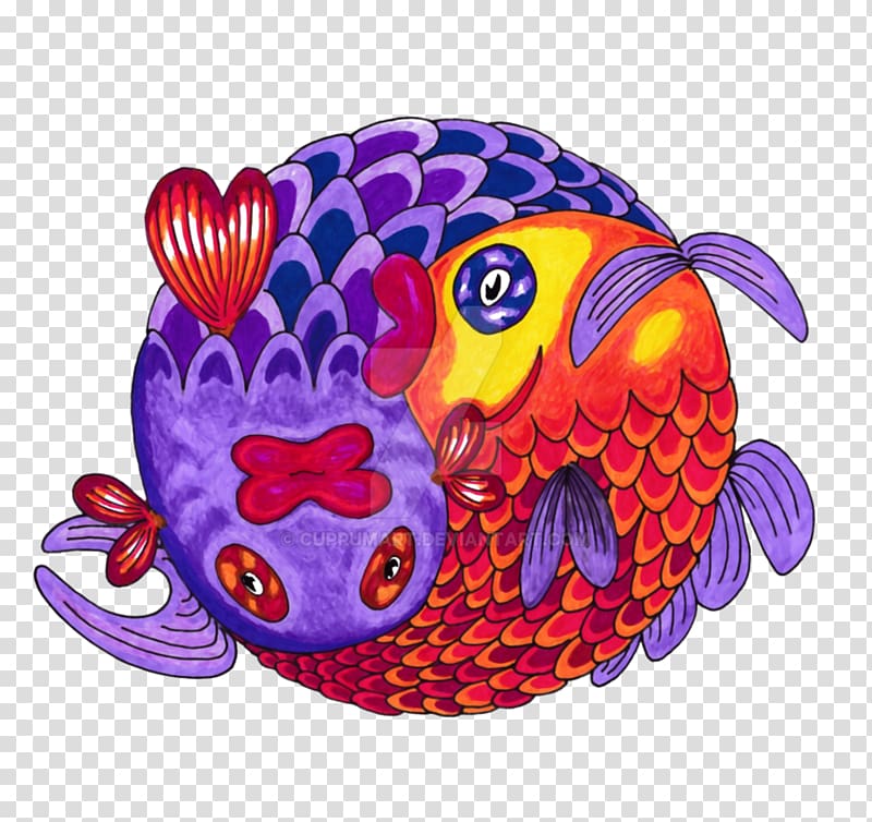 Fish, yin yang fish transparent background PNG clipart