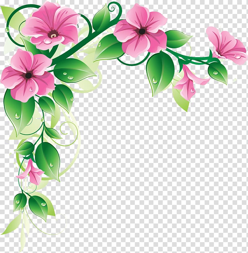 pink petaled flowers illustration, Flower , Flower Frame transparent background PNG clipart