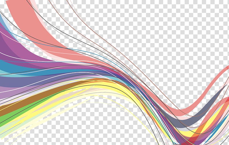 Line Rainbow Color, Rainbow Wave Line decorations transparent background PNG clipart