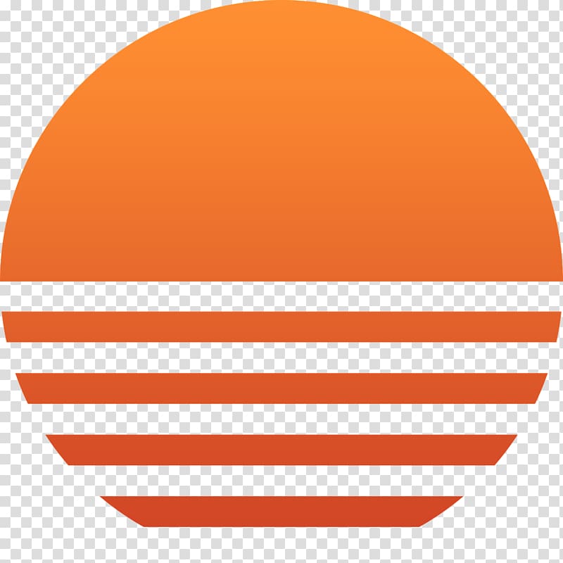 round orange logo, Sunset , Sun Rays transparent background PNG clipart
