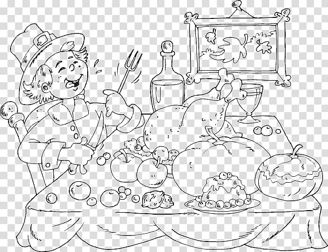 Coloring book Ausmalbild Fast food Drawing, eid feast. feast transparent background PNG clipart