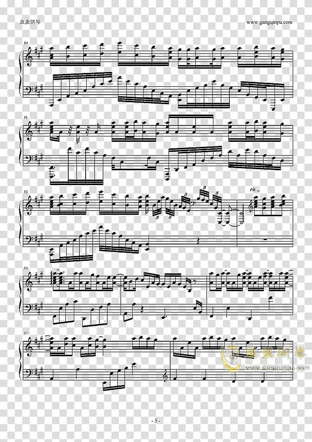 Sheet Music Coldplay Clocks, sheet music transparent background PNG clipart