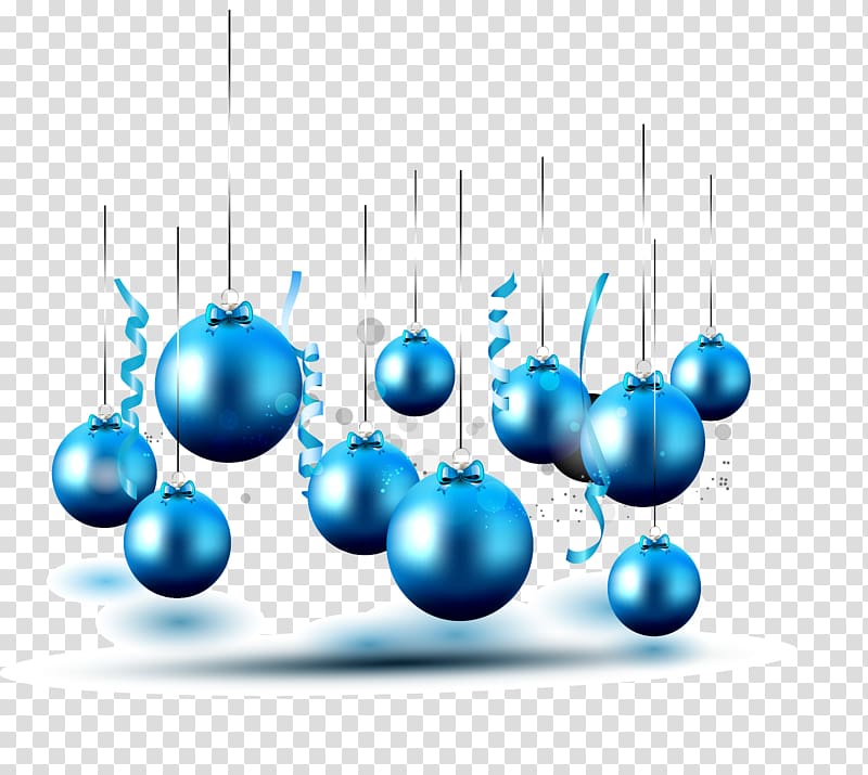 Christmas decoration Christmas ornament, Blue Christmas lob material transparent background PNG clipart