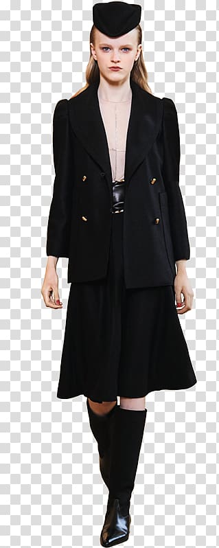 Overcoat Fashion Black M, Nina Ricci transparent background PNG clipart